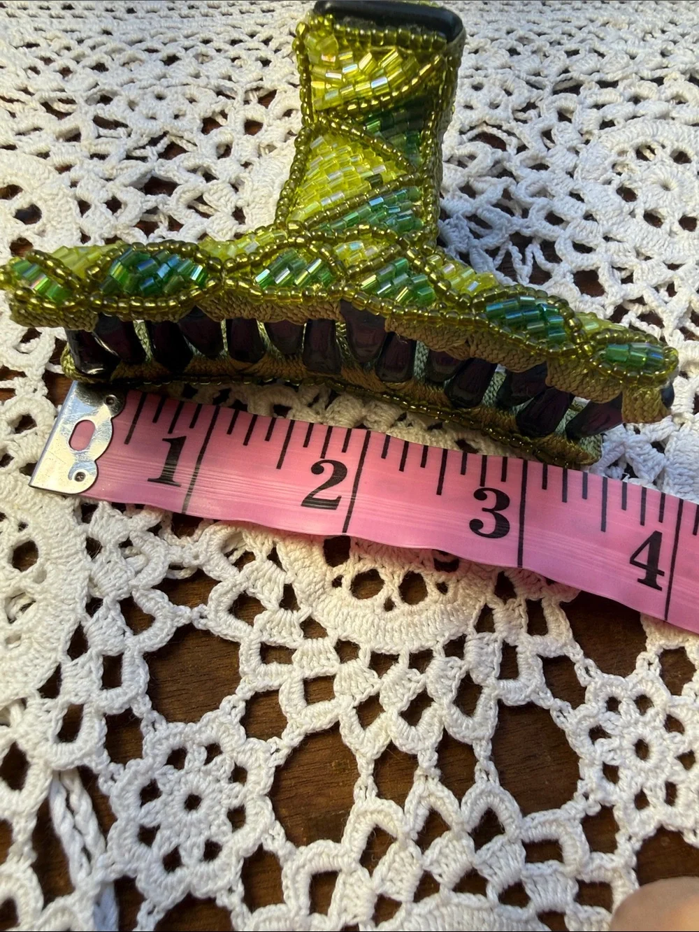 Handmade beaded green